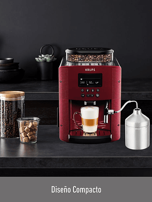 Cafetera Espresso Krups Full Auto Display Roja + Lechero