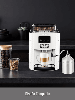 Cafetera Espresso Krups Full Auto Display Blanca + Lechero