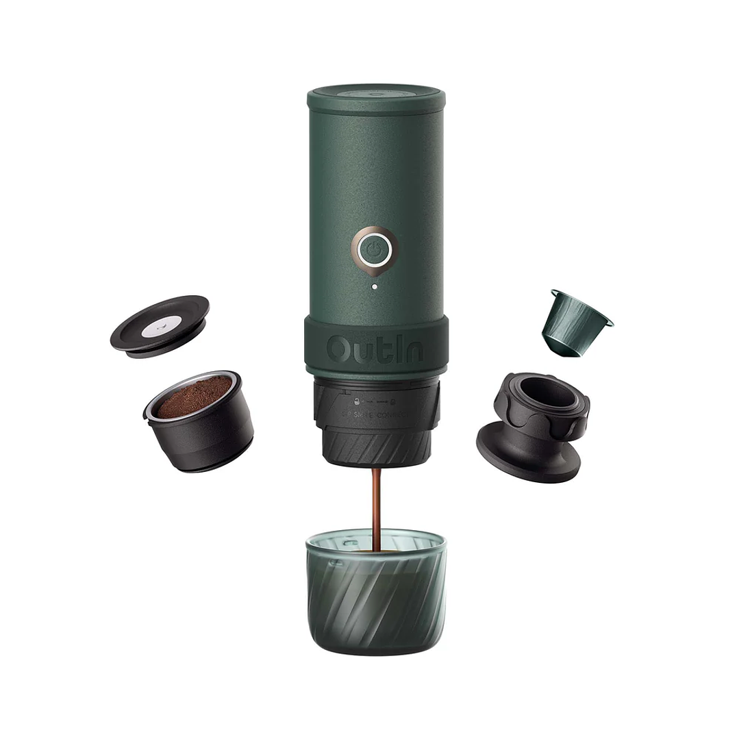 Máquina de Café Espresso Eléctrica Outin Portátil Mino Verde Musgo 1