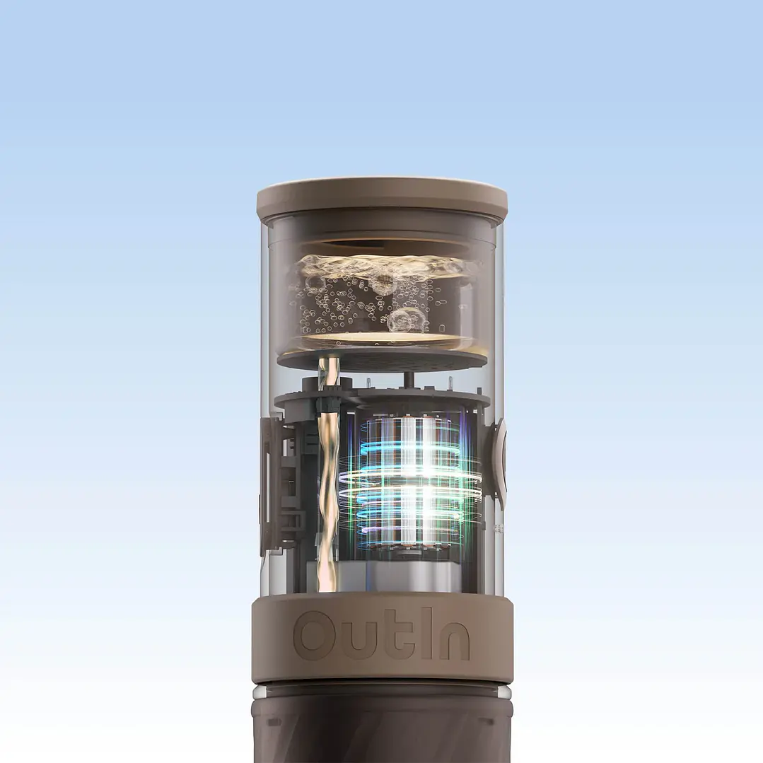 Máquina de Café Espresso Eléctrica Outin Portátil Mino Gris Espacial 7