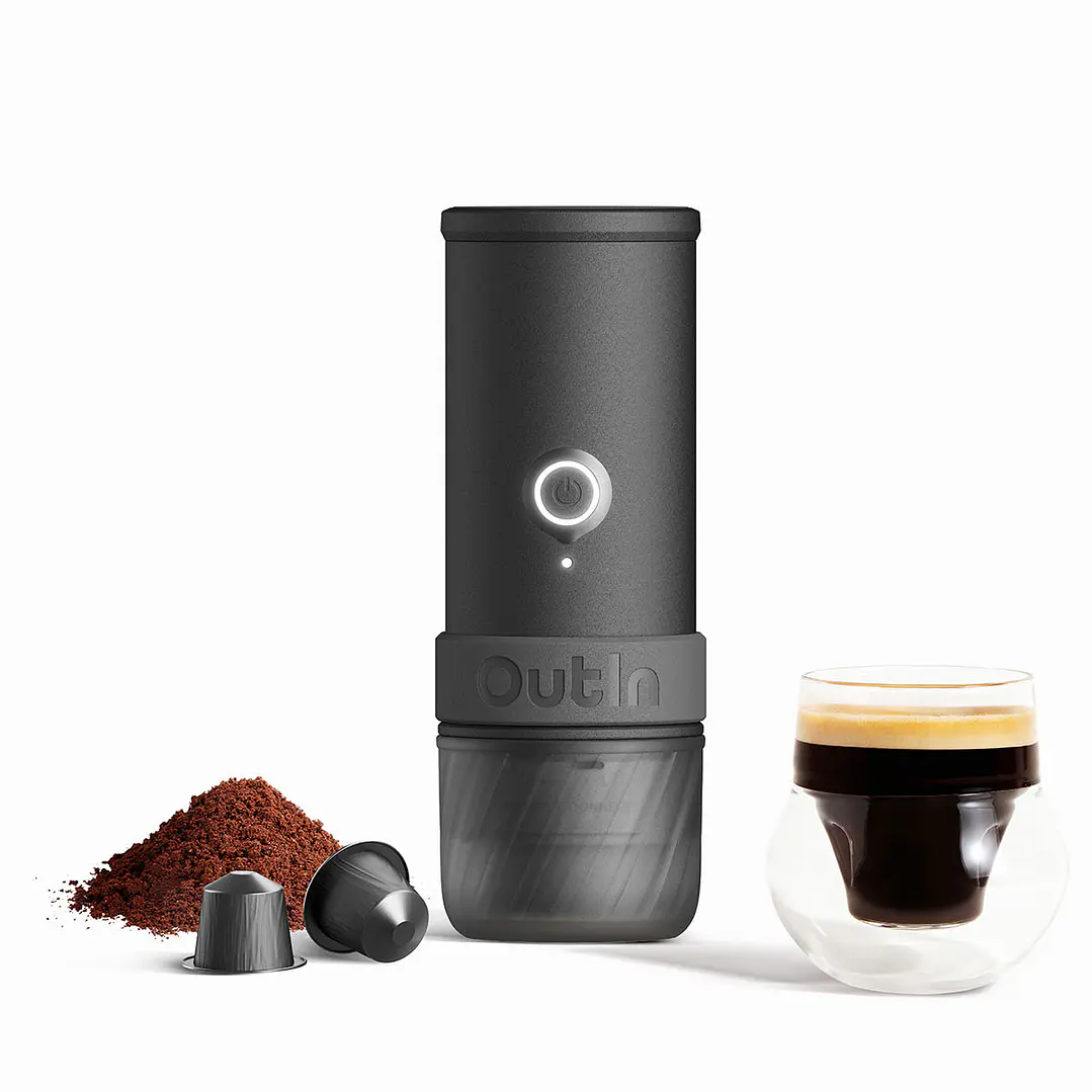 Máquina de Café Espresso Eléctrica Outin Portátil Mino Gris Espacial 1