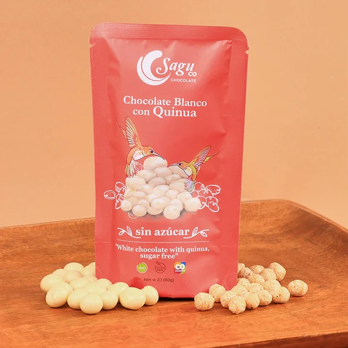 Sagu Chocolate Blanco con Quinoa sin Azúcar 60gr 1