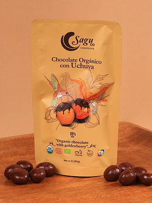 Sagu Chocolate Orgánico con Uchuva (Golden Berry) 60% Cacao - 60gr
