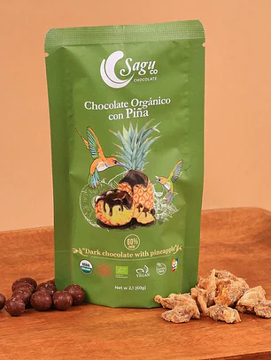 Sagu Chocolate con Piña sin Azúcar 60% Cacao - 60gr