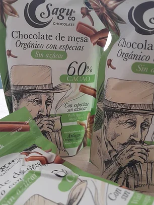 Sagu Chocolate de Mesa con especias sin Azúcar 60%Cacao - 250gr 