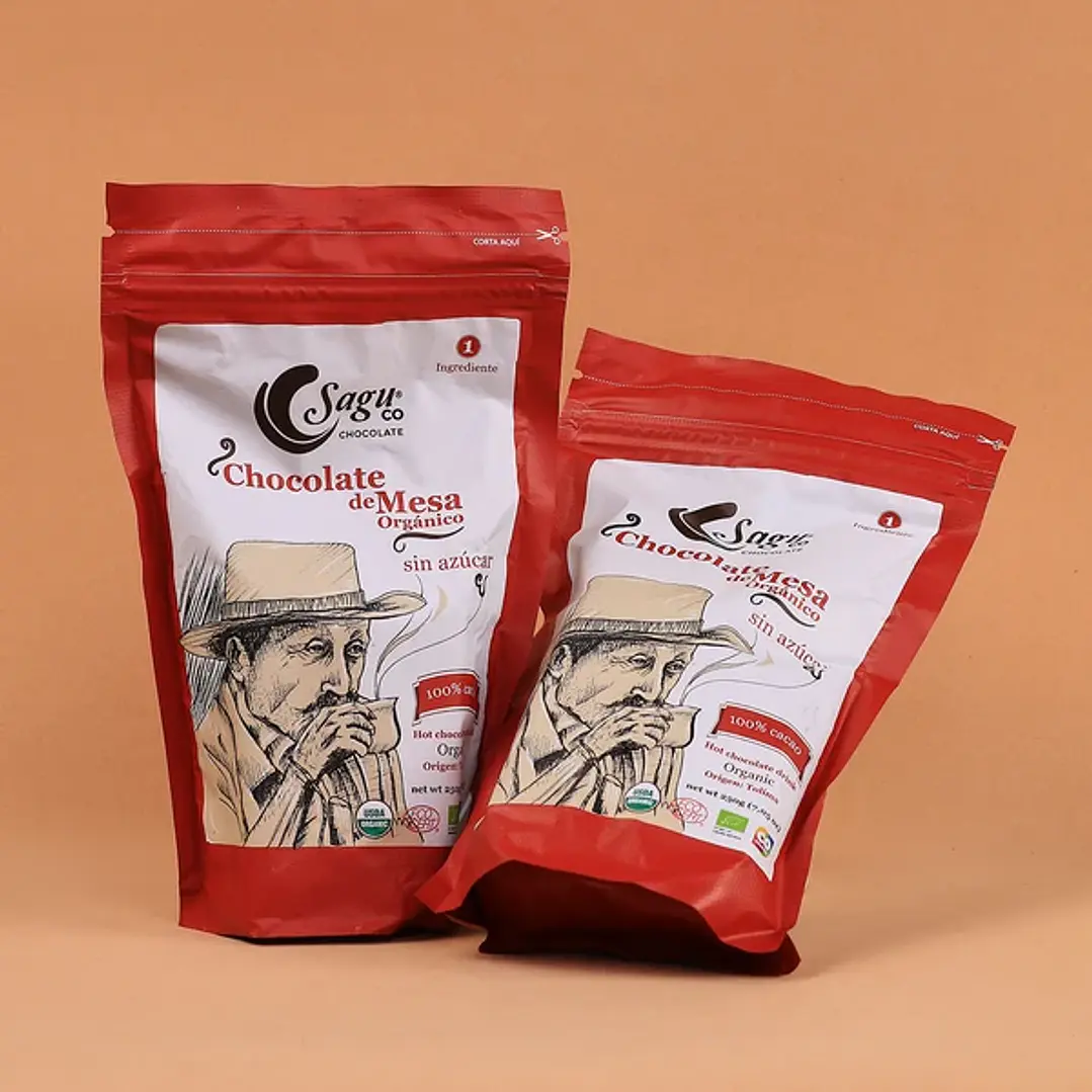 Sagu Barra Chocolate Caliente Sin Azúcar 100%Cacao - 250gr 1