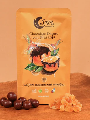 Sagu Chocolate Oscuro con Naranja 60% Cacao - 60gr