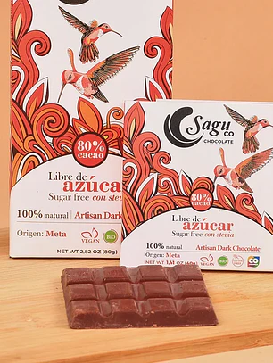 Sagu Tableta Chocolate con Stevia 80% Cacao - 80gr