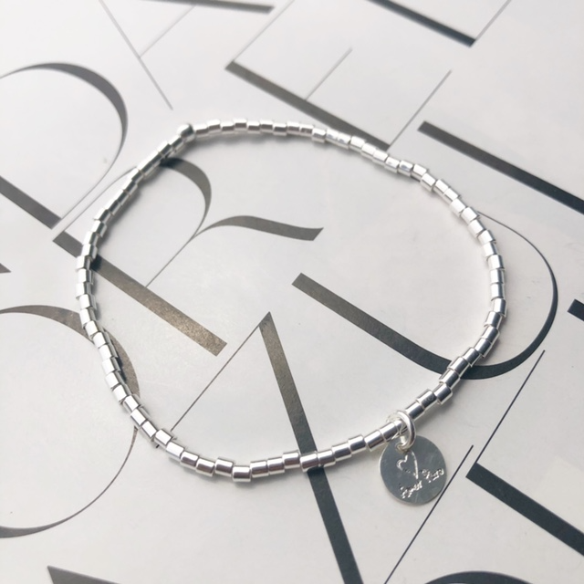 Pulsera Plateada Mostacillas