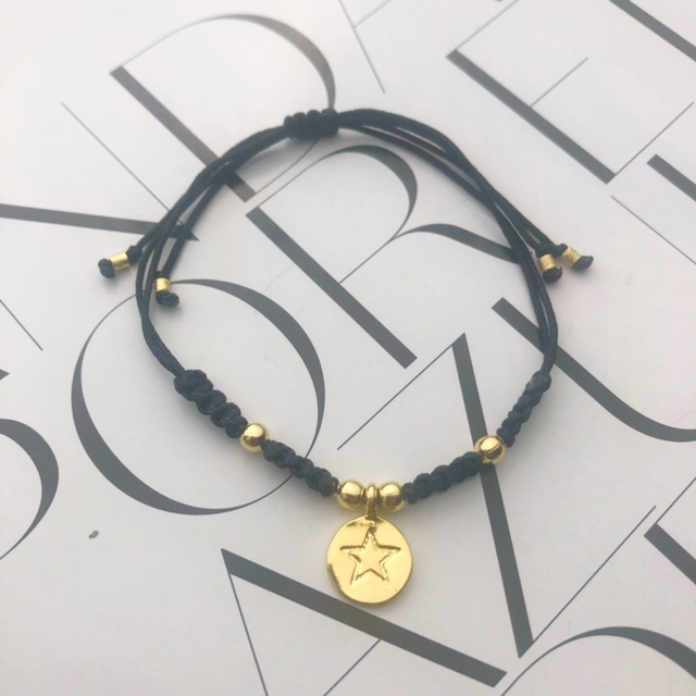 Pulsera Hilo Negro Estrella