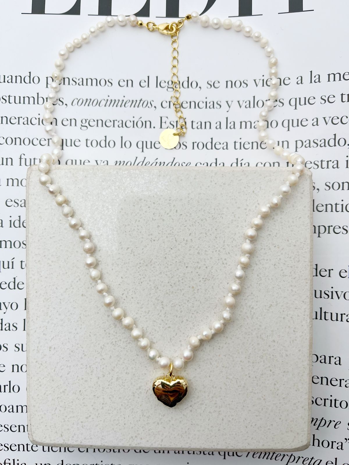 Collar Perlas de Rio Corazon Mini