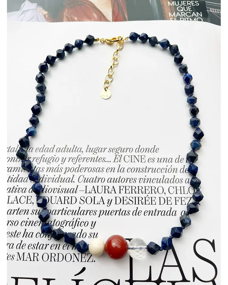Collar piedra lapiz lasuli 40 cm