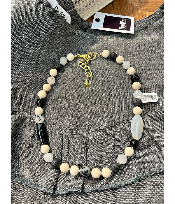 Collar piedra river stone 40 cm