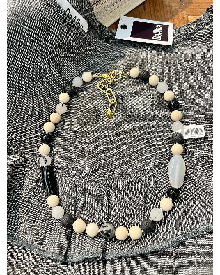 Collar piedra river stone 40 cm