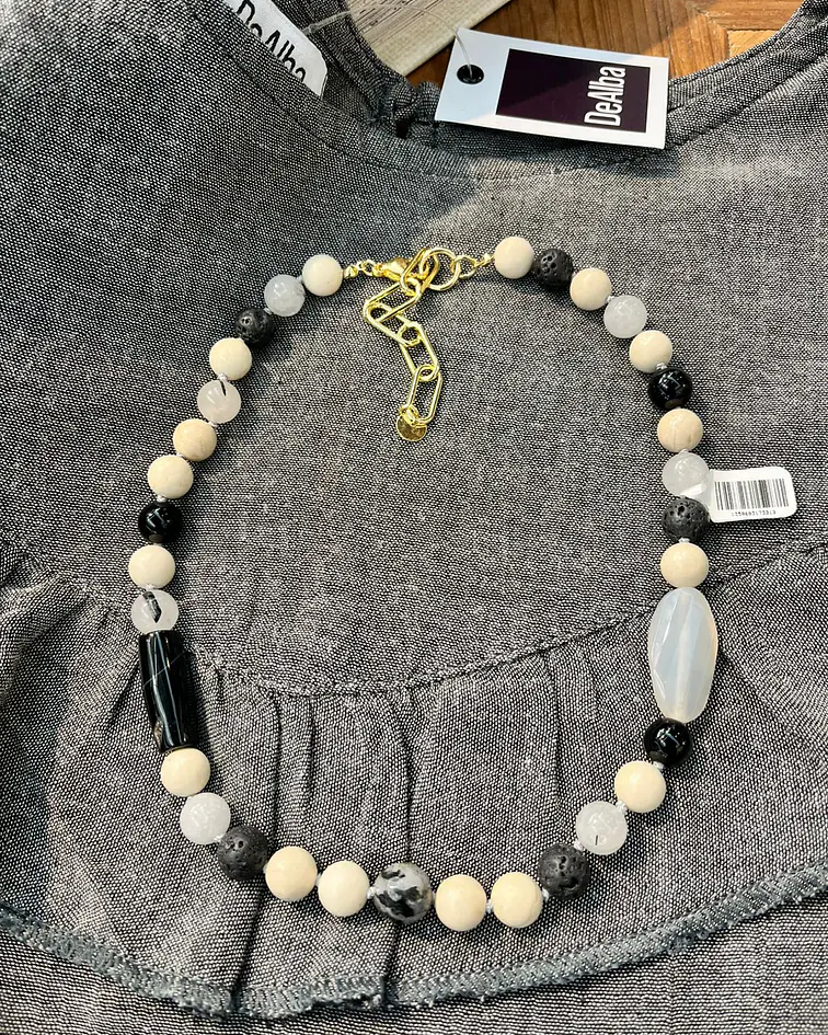 Collar piedra river stone 40 cm