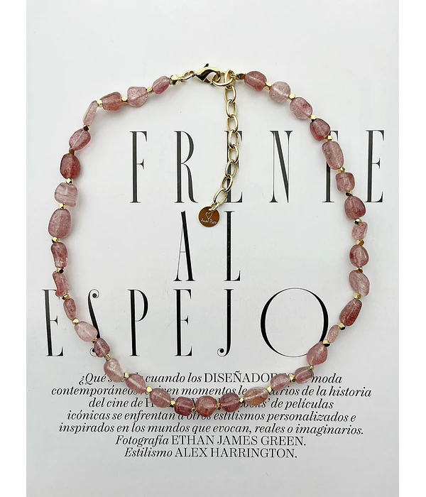 Collar Ana piedra cuarzo rosa