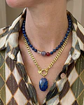 Collar piedra lapiz lasuli 40 cm