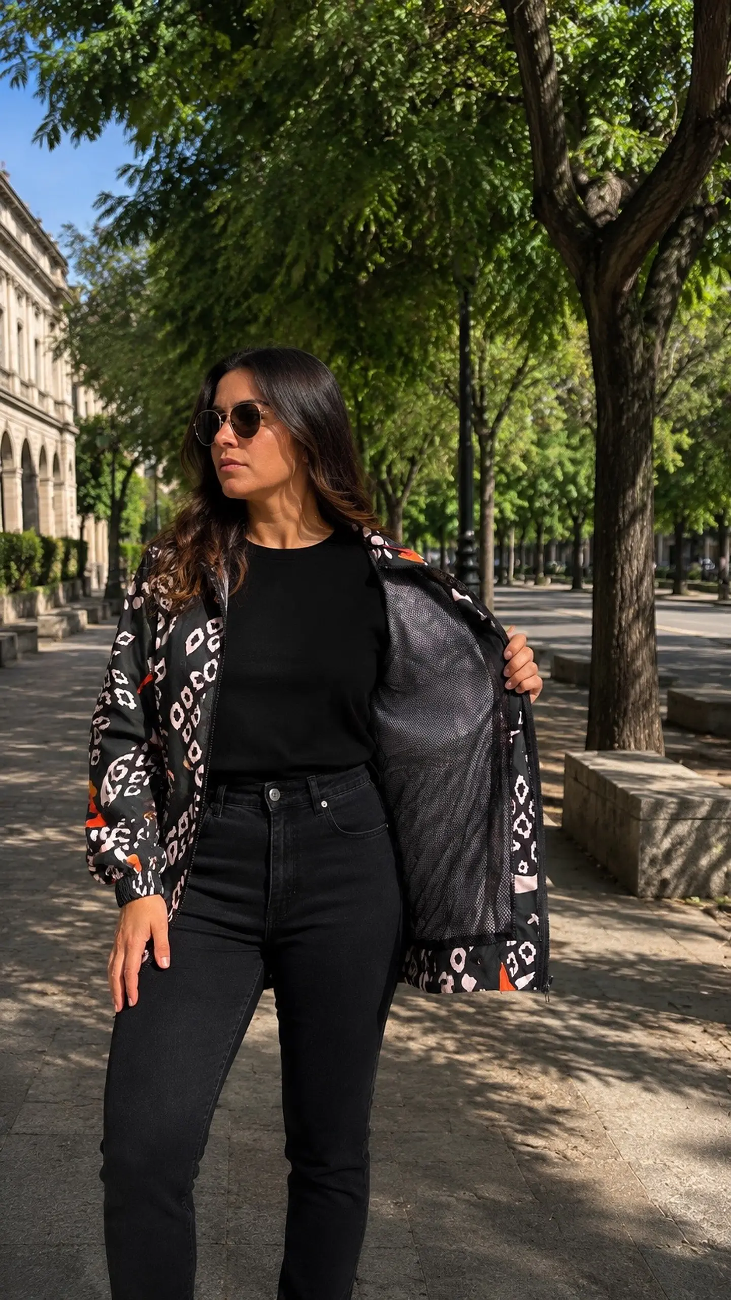 Cortaviento Mujer Wild Larga Estampada 14