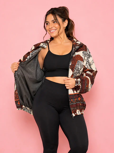 Cortaviento Mujer Wild Larga Estampada