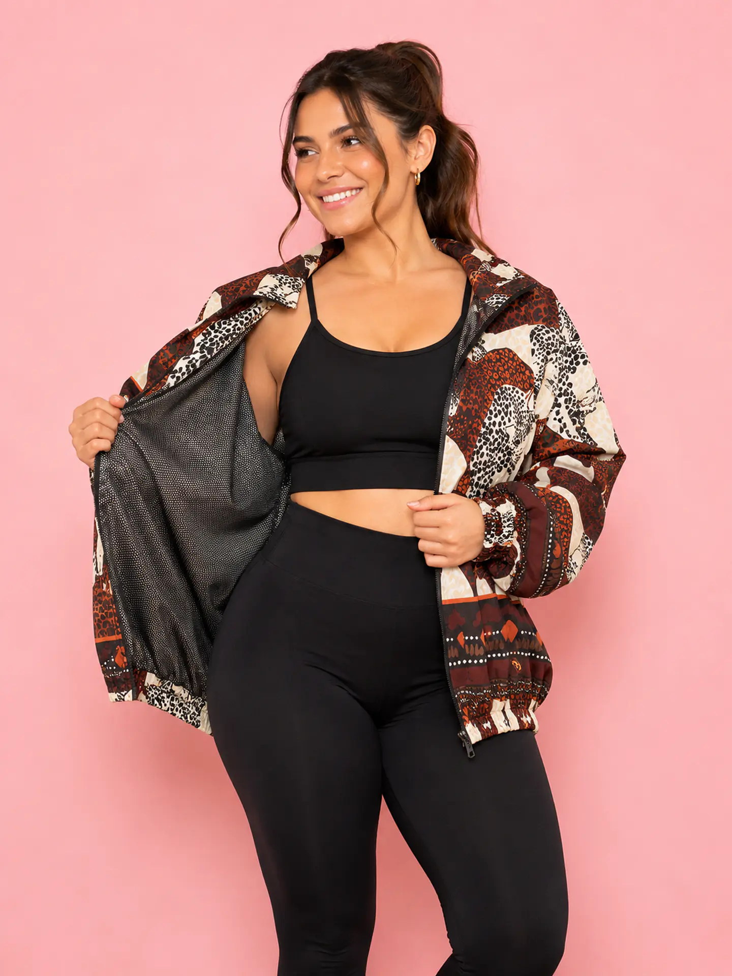 Cortaviento Mujer Wild Larga Estampada 2