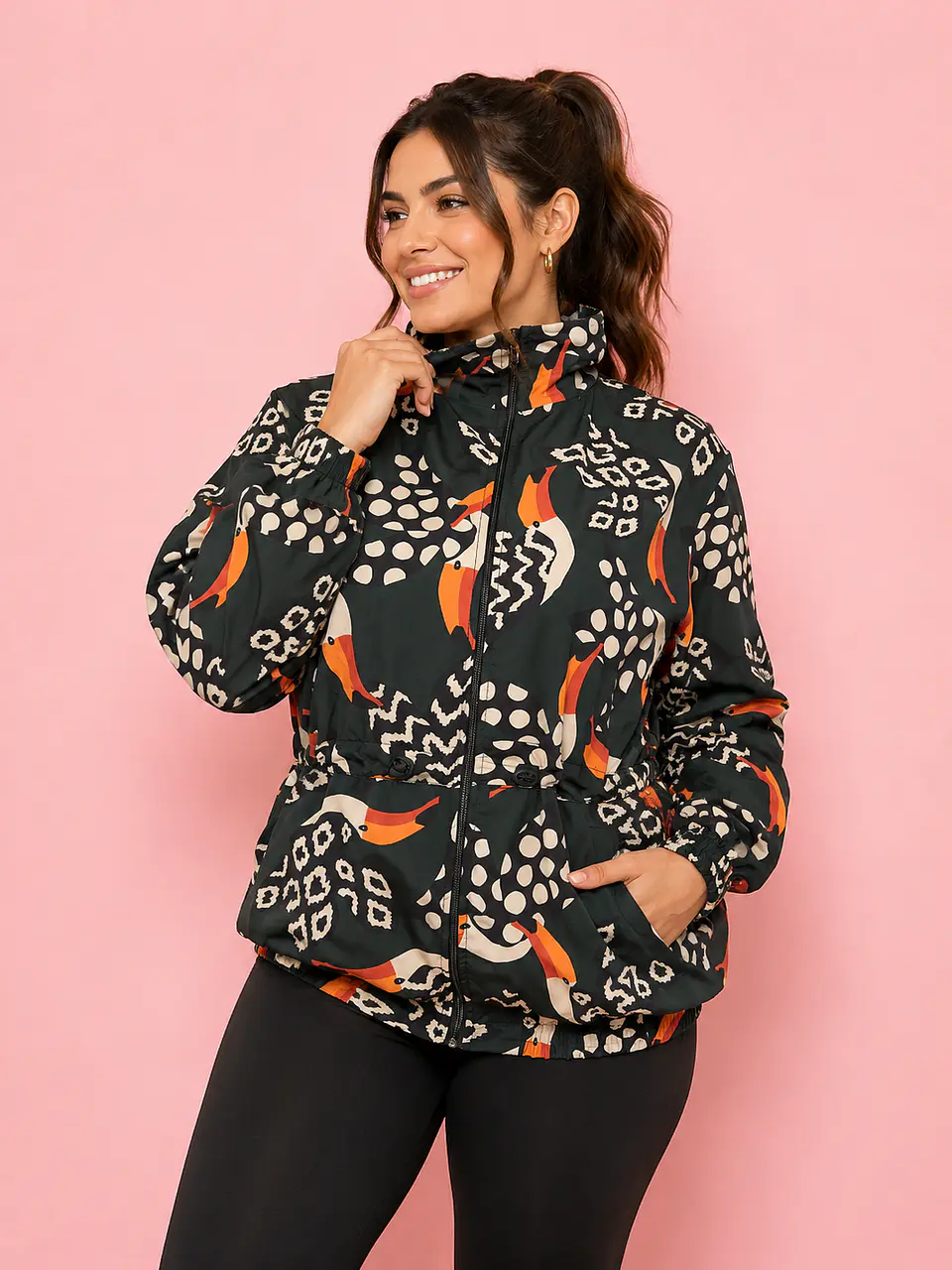 Cortaviento Mujer Wild Larga Estampada 3