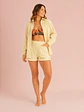 Conjunto Short Lino Amarillo Mujer | Talla S-M - Miniatura 1