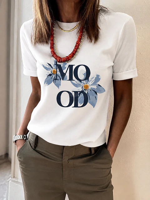 Polera T-Shirt Priscila 100% Algodón Mujer Estampada