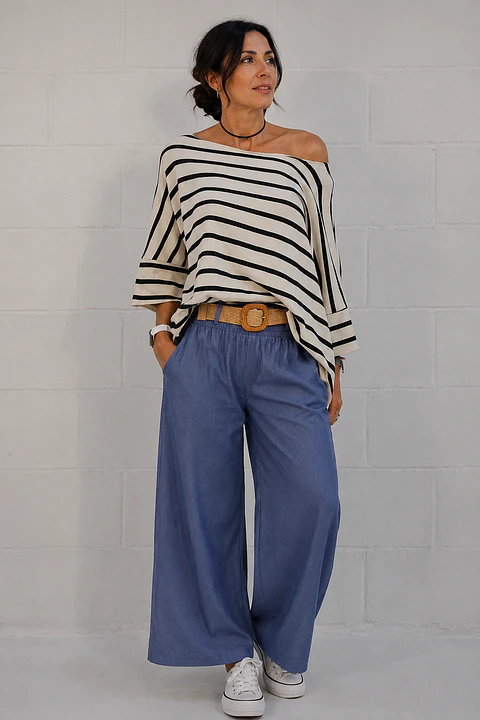 Pantalón Palazzo Paris Mujer Azul