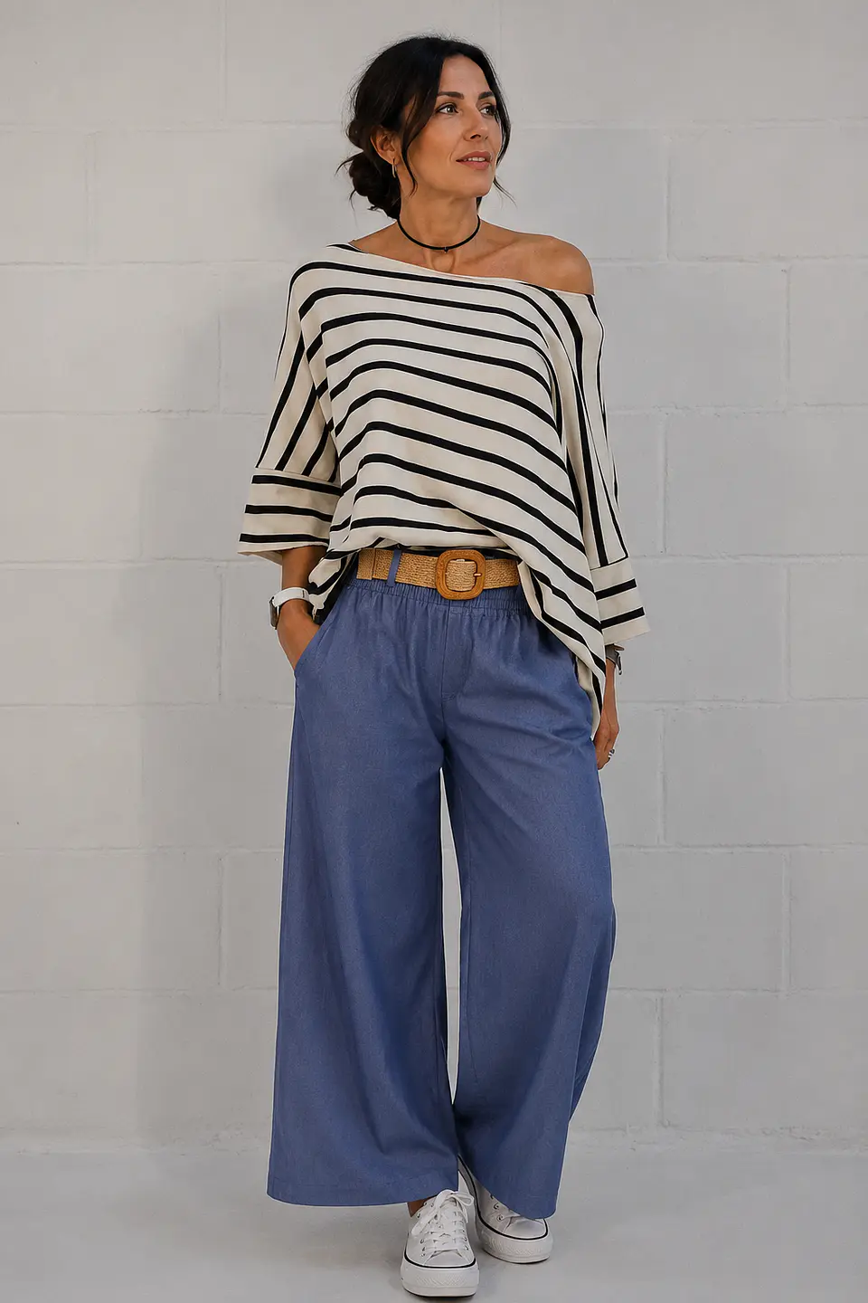 Pantalón Palazzo Paris Mujer Azul 2