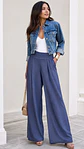 Pantalón Palazzo Paris Mujer Azul - Miniatura 3