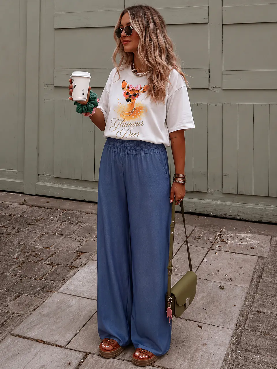 Pantalón Palazzo Paris Mujer Azul 1