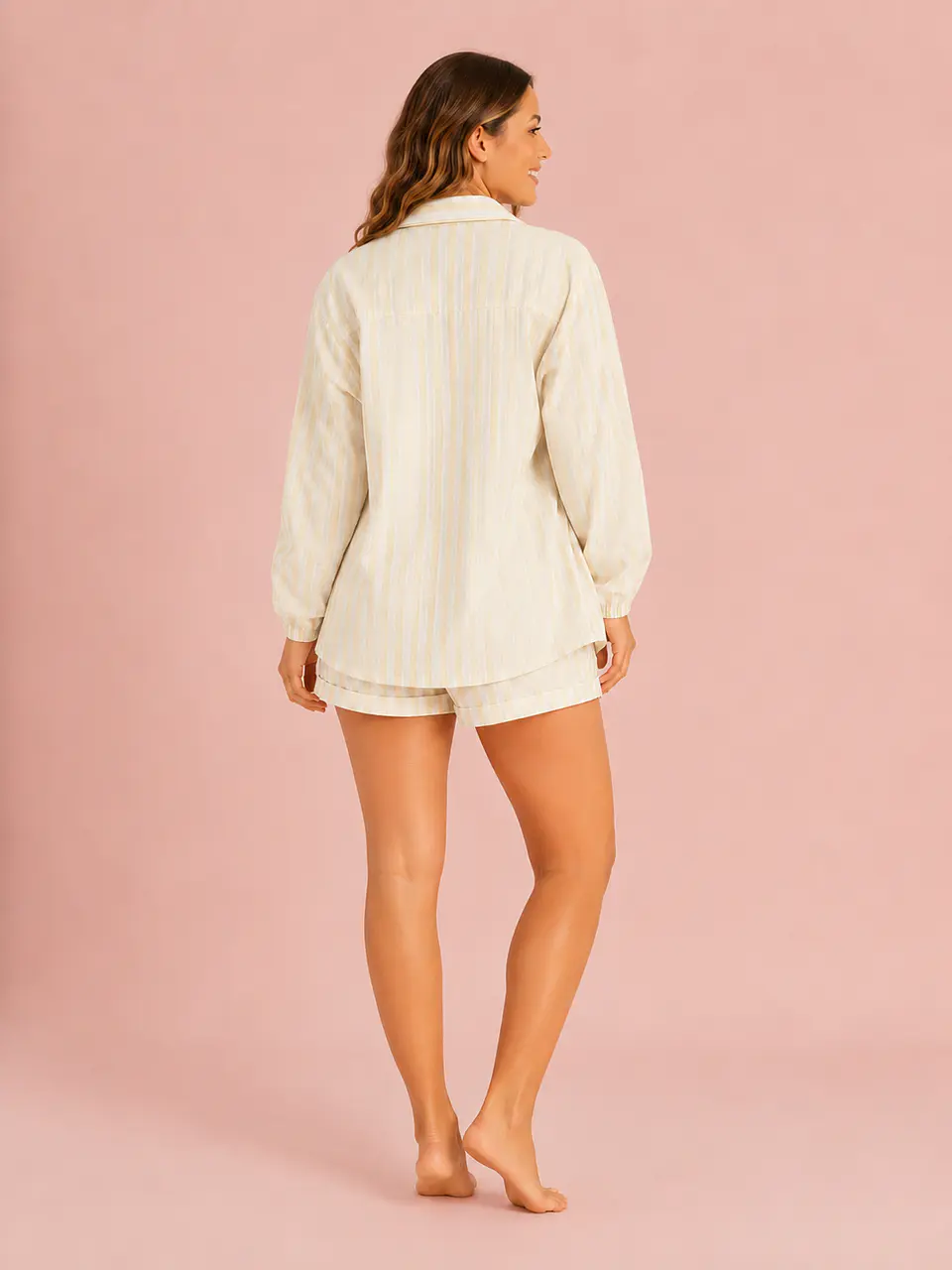 Conjunto Short Lino Amarillo Mujer | Talla S-M 5