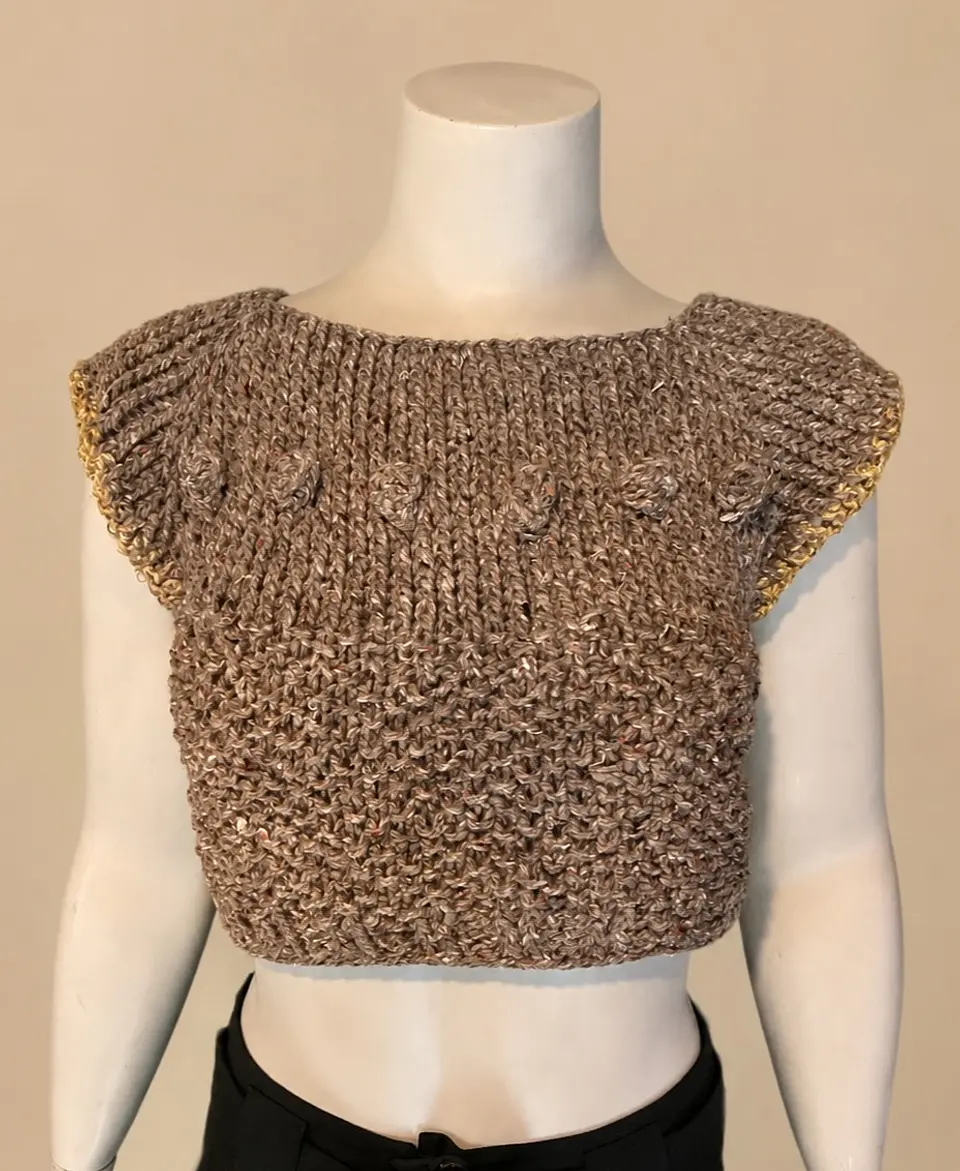 Chaleco Corto Taupe Sol 6
