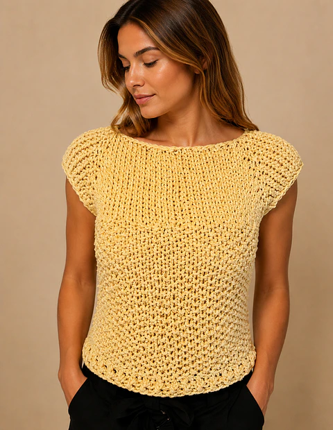 Chaleco Manga Corta Amarillo Vanguardia