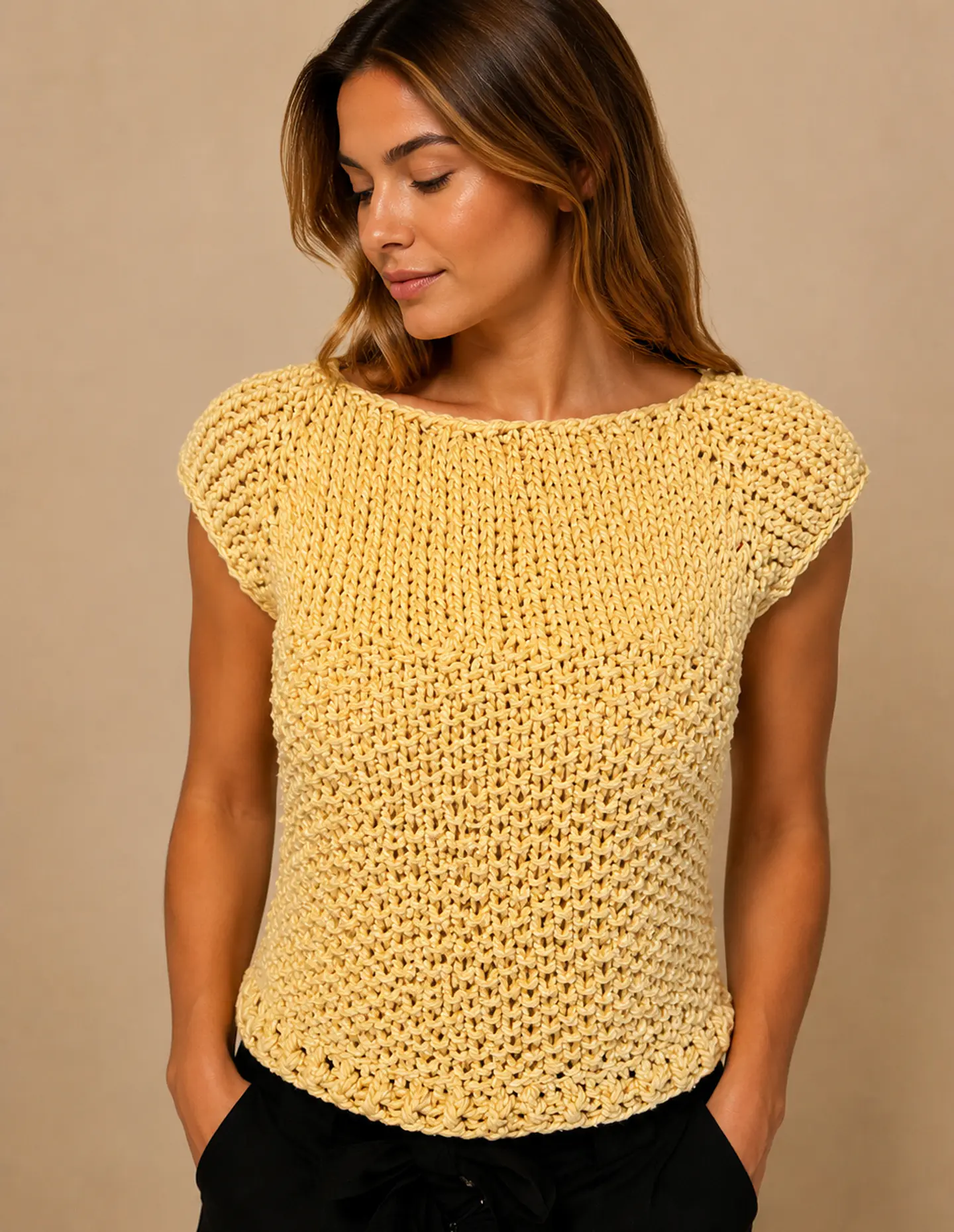 Chaleco Manga Corta Amarillo Vanguardia 1