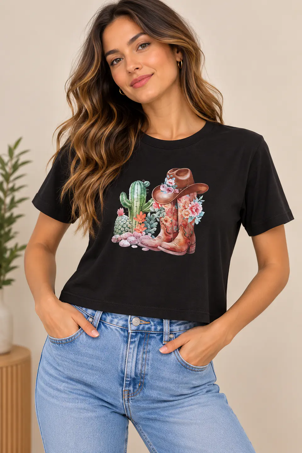 Polera Mujer de Viscosa Estampada | Talla Única 8
