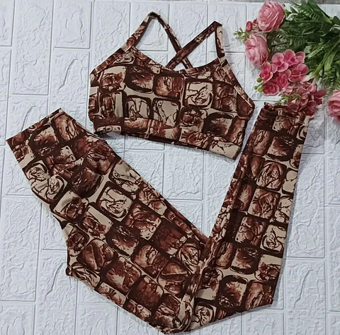 Conjunto Deportivo Café Estampado