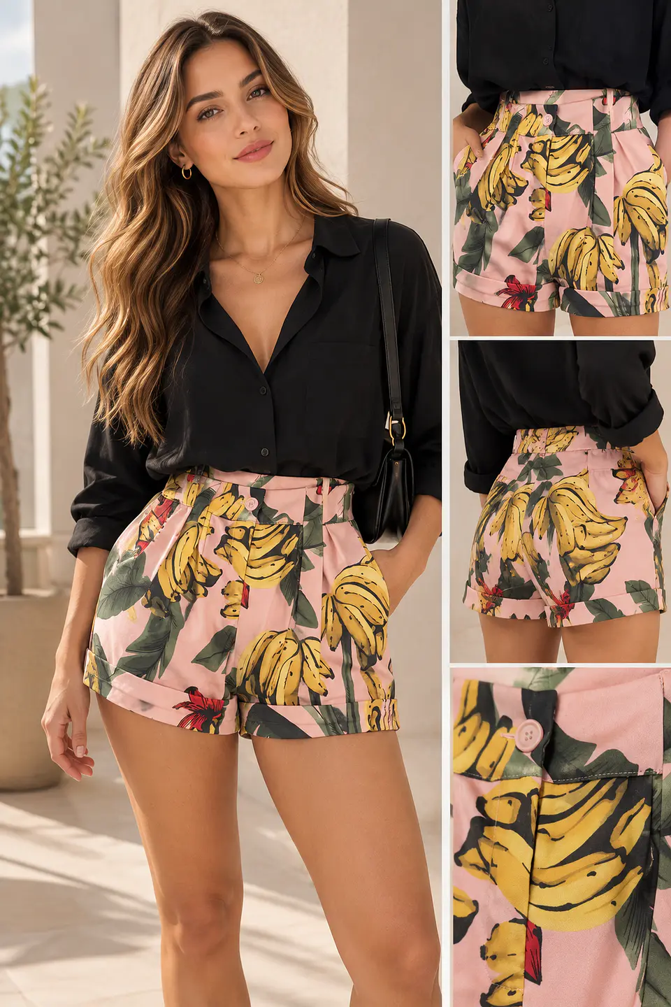 Short Mujer Estampado Tropical 1