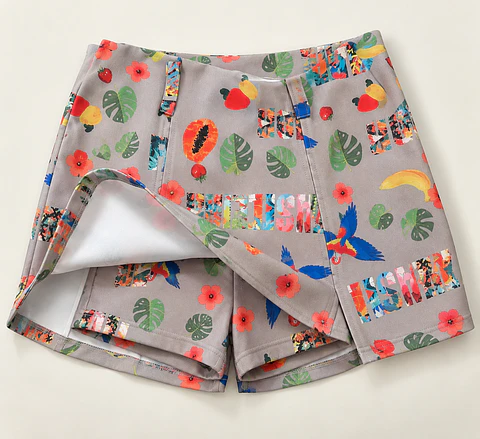 Minifalda Short Mujer Estampada Tropical
