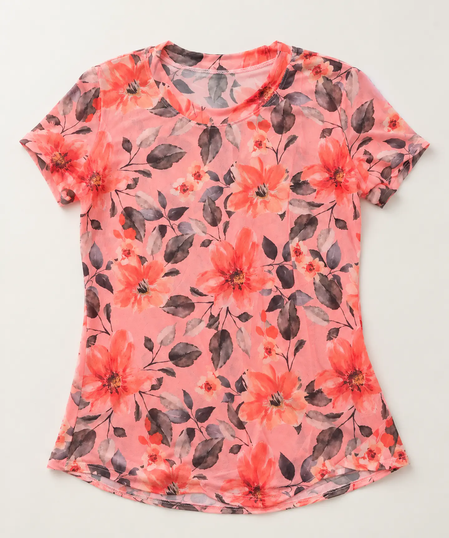 Polera Mujer Reluc Transparente Floral Rosa 2