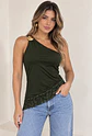 Polera Mujer de Corte Diagonal con Encaje - Miniatura 4