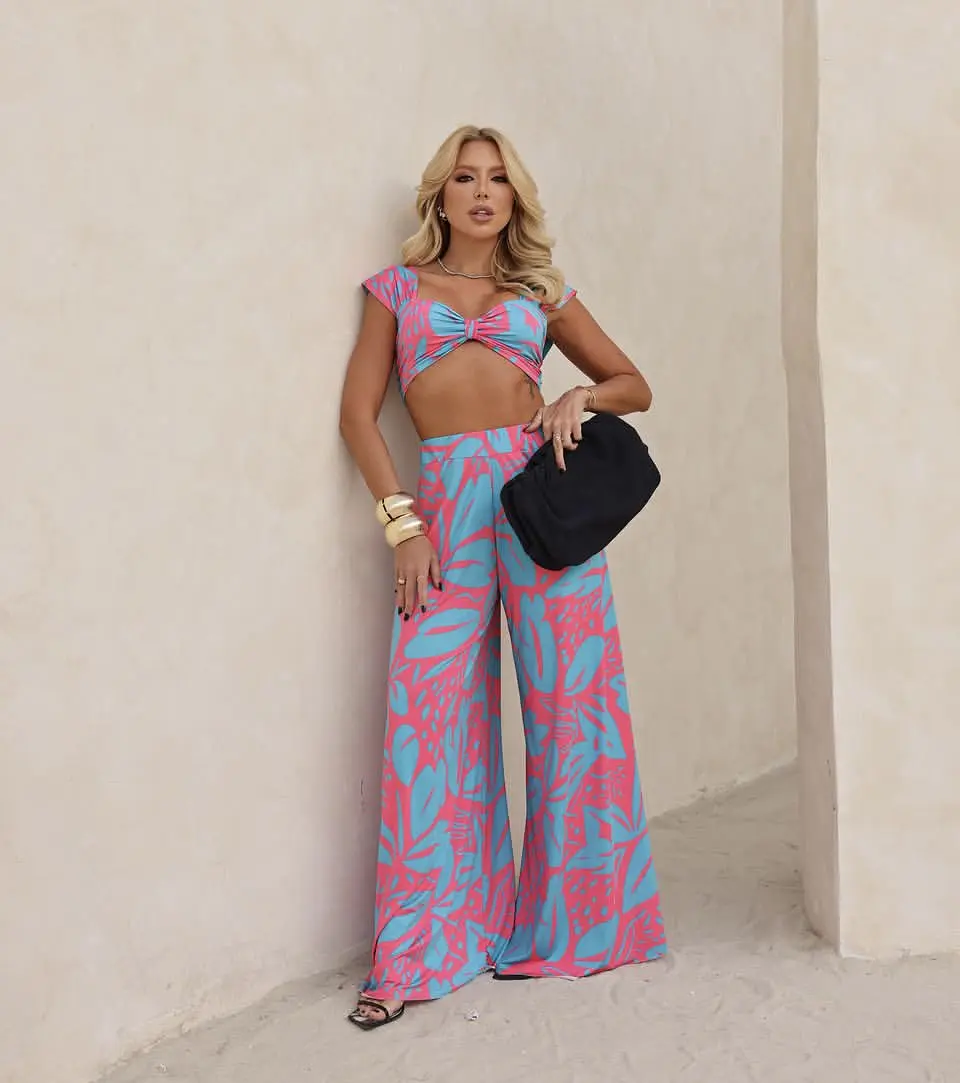 Conjunto Sofía Mujer Estampado | Top y Pantalón Palazzo 6