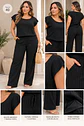 Conjunto Daniela Mujer Negro Textura Plisada | Pantalón Recto - Miniatura 2