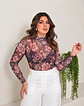 Body Mujer Venemar Transparente Café Floral | Talla M - Miniatura 1
