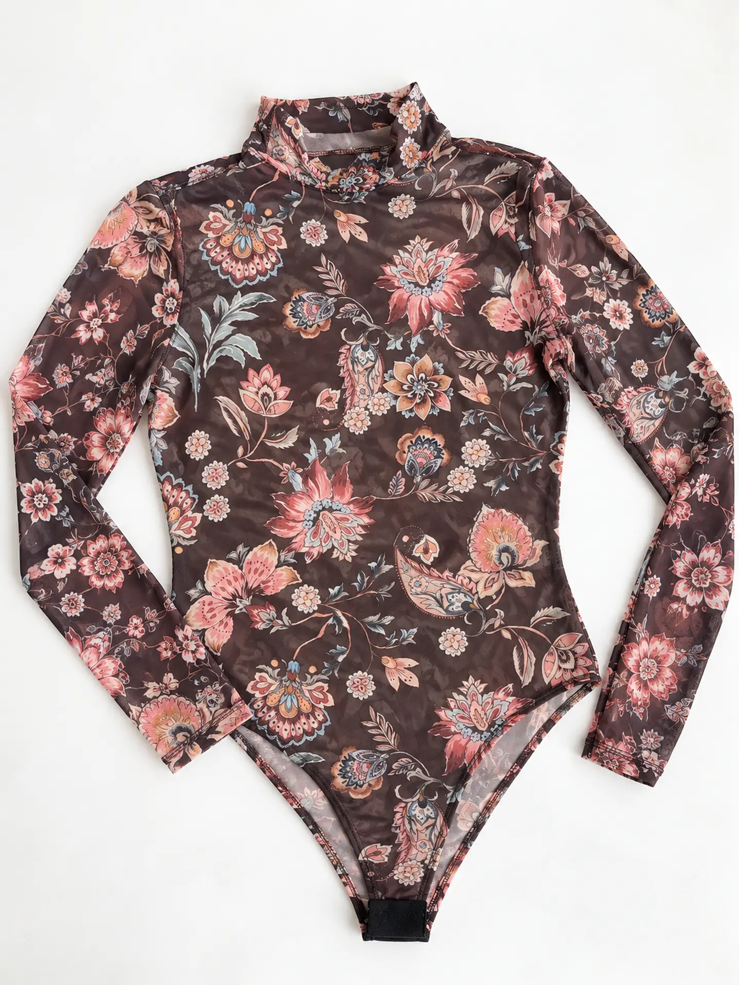 Body Mujer Venemar Transparente Café Floral | Talla M 2