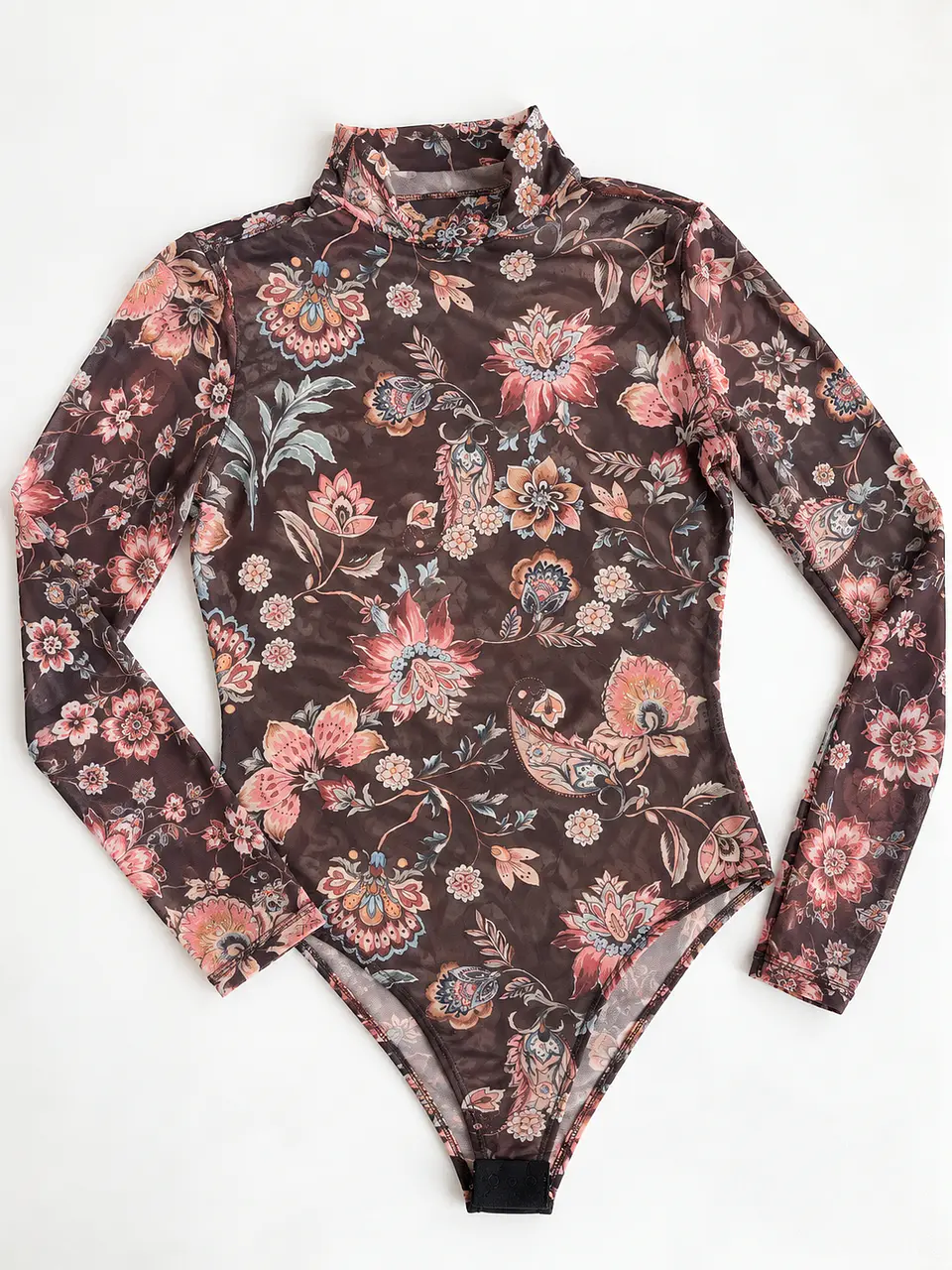 Body Mujer Venemar Transparente Café Floral | Talla M 2