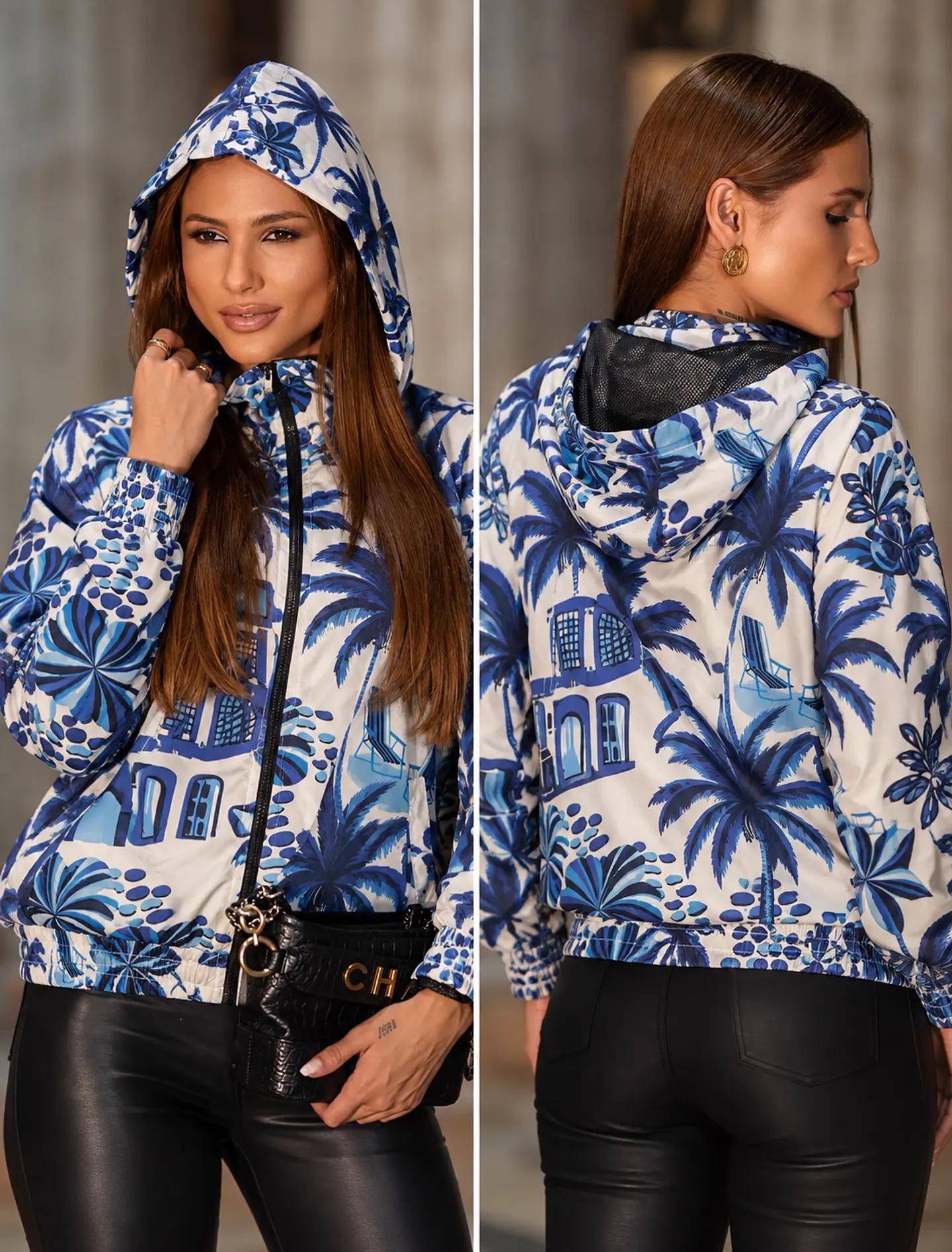 Cortaviento Mujer Estampado con Capucha y Bolsillos | Talla Única 1