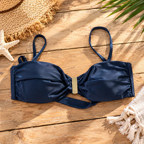 Top Bikini Mujer Líquido Azul Marino | Talla G (L)