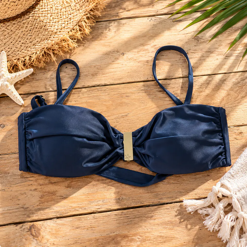 Top Bikini Mujer Líquido Azul Marino | Talla G (L) 1