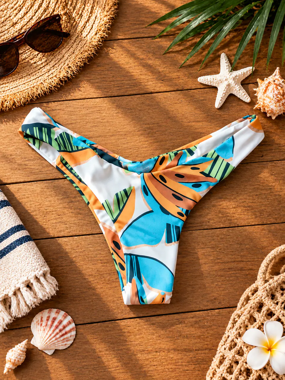 Bottom Bikini Mujer Líquido Estampado Tropical | Talla P (S) 1